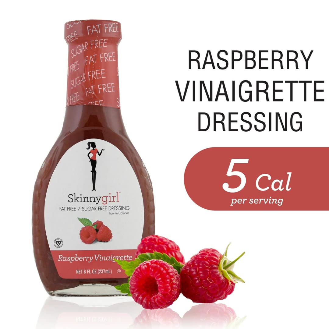 Veher Skinnygirl - Paquete variado de aderezos para ensaladas, incluye vinagreta balsámica, dijon de miel, vinagreta de frambuesa y semillas de amapola, botellas de 8 onzas