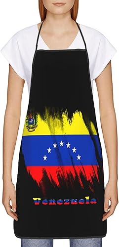 Miniatura 2 de Delantal de bandera venezolana para hombres y mujeres, ajustable, gran volumen, estampado, divertido, vintage, delantales para cocina (sin