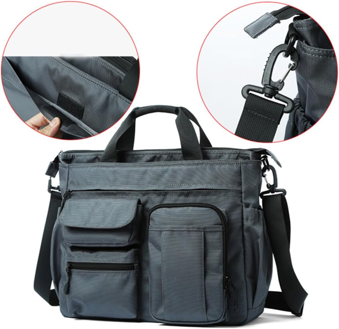 LIFKOME Men's Oxford Shoulder Bag Messenger Bag for Travel and Business Casual Large Capacity Dual Use with Multi-pockets for Weekend and Outdoor Use