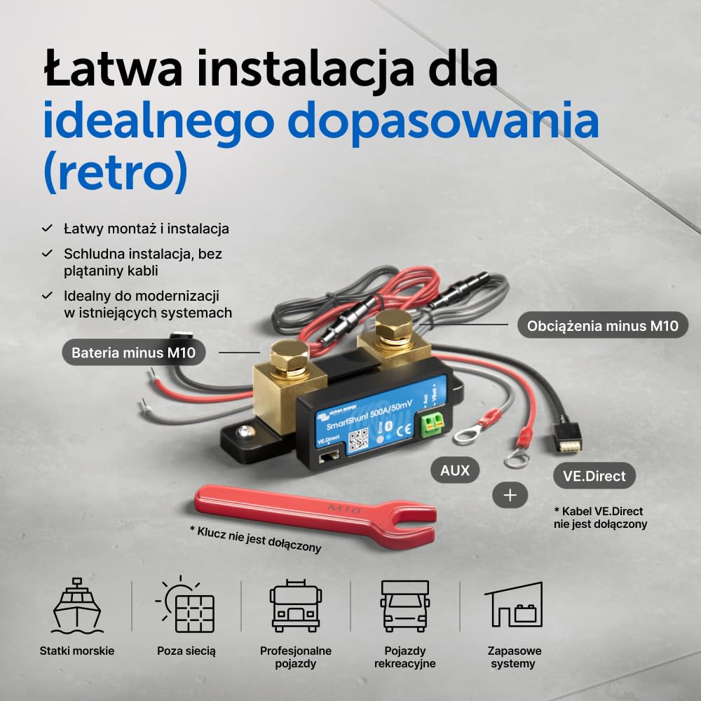 Victron Energy SmartShunt 500 amp Monitor Akumulatorów (Bluetooth) | Victron Smart Shunt z Bluetooth – szczegółowe informacje w aplikacji