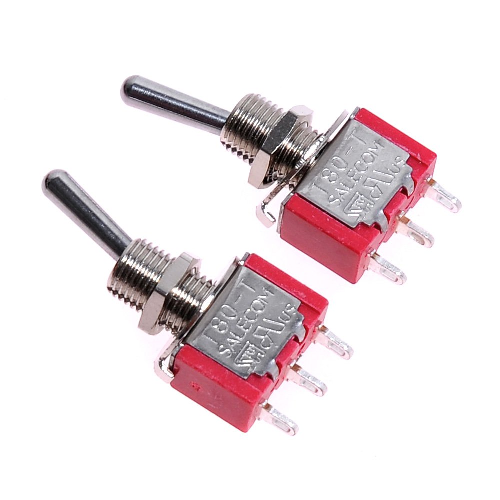 Guitar control knob/switch/plate/jack 2pcs Red AC 125V/5A 250V/3A ON/ON