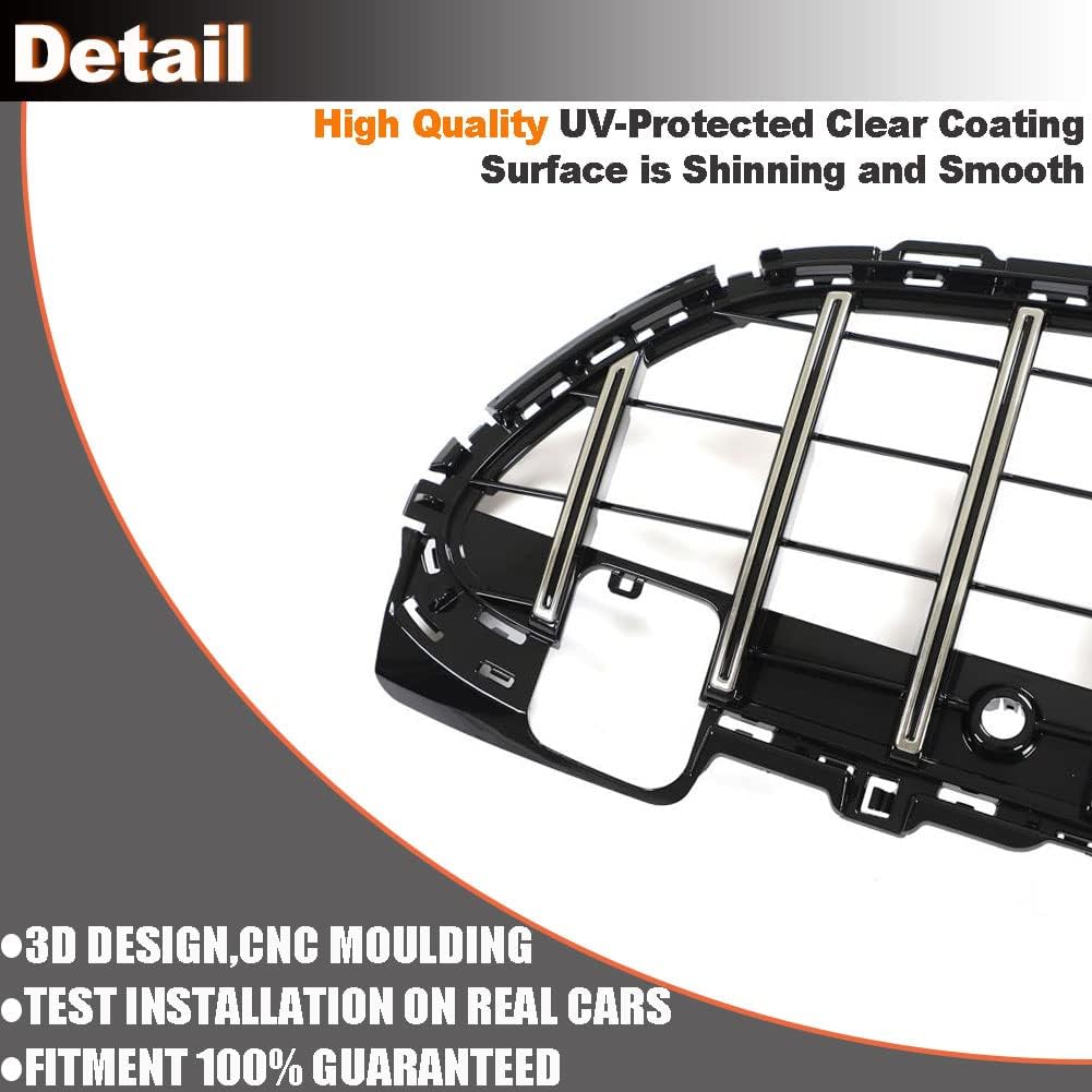 MCARCAR KIT Front Hood Grill Grille Fits for Mercedes-Benz C-Class w206 C200 C300 2022-2023 Front Upper Grill Bumper Mesh Grill Grille (Silver)