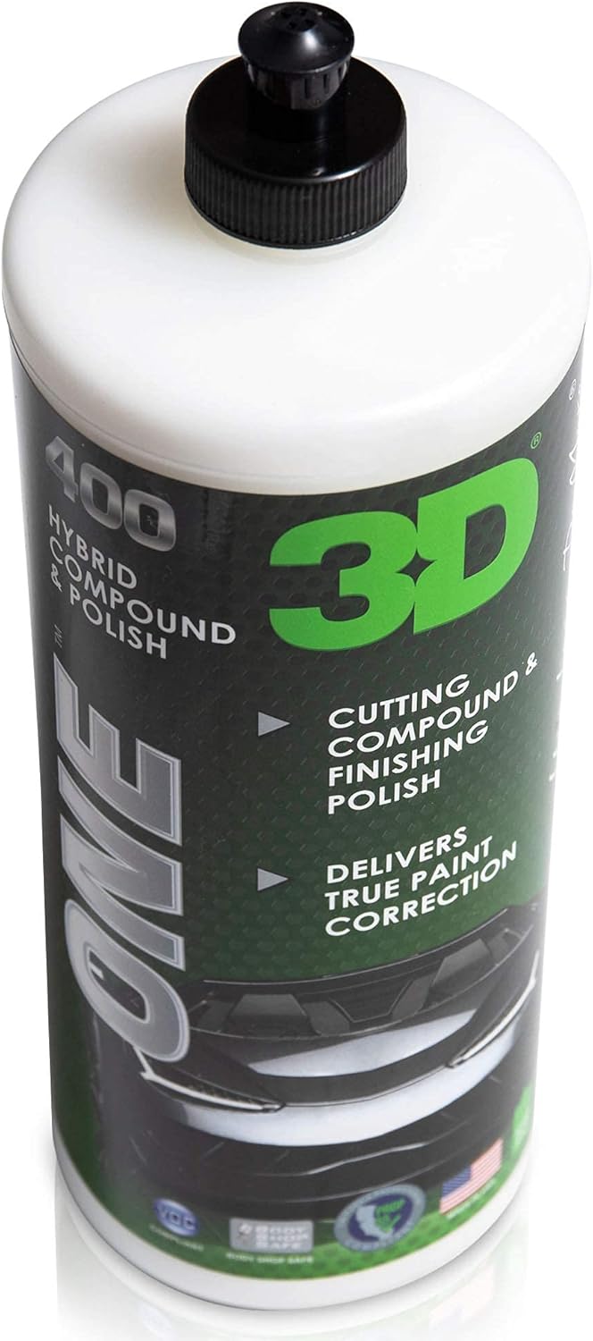 3D One Car Scratch & Swirl Remover - Rubbing Compound & Finishing Polish - Buffing Compound Swirl Remover - True Car Paint Correction 16oz. : Automotive