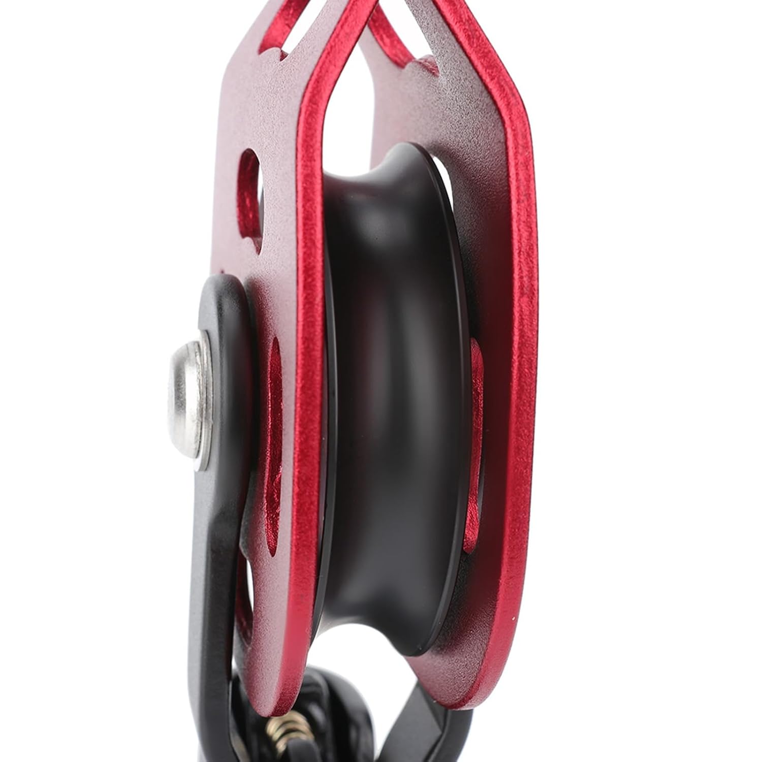 Heavy Duty Pulley Wheel, 4KN Outdoor Climbing Rope Pulley, Aviation Aluminum Single Climbing Rock Pulley for 8 to 12MM Rope