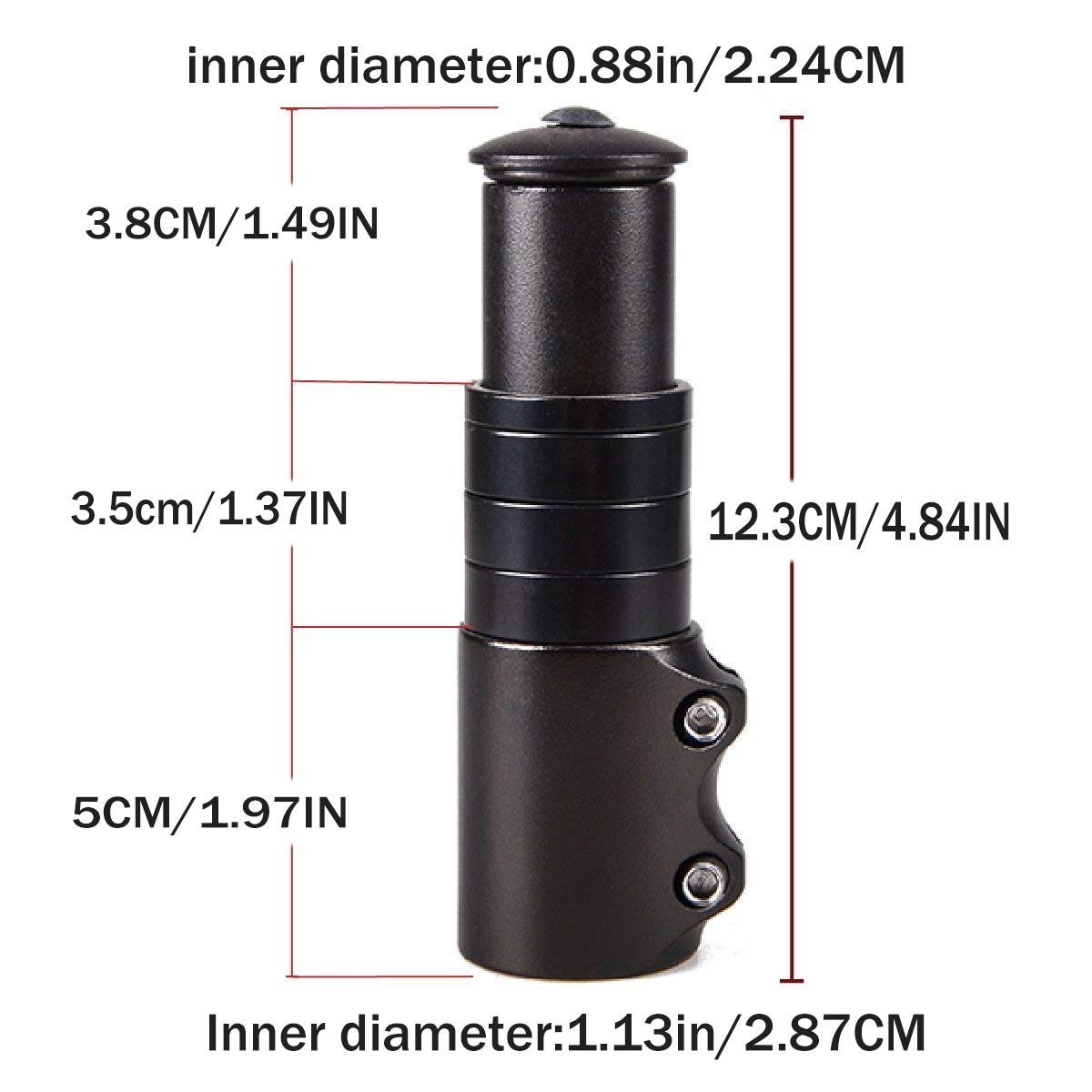 Extenseur De Potence Xrten – Alliage Alu 6061, Noir, Pour VTT Et Vélo De Route