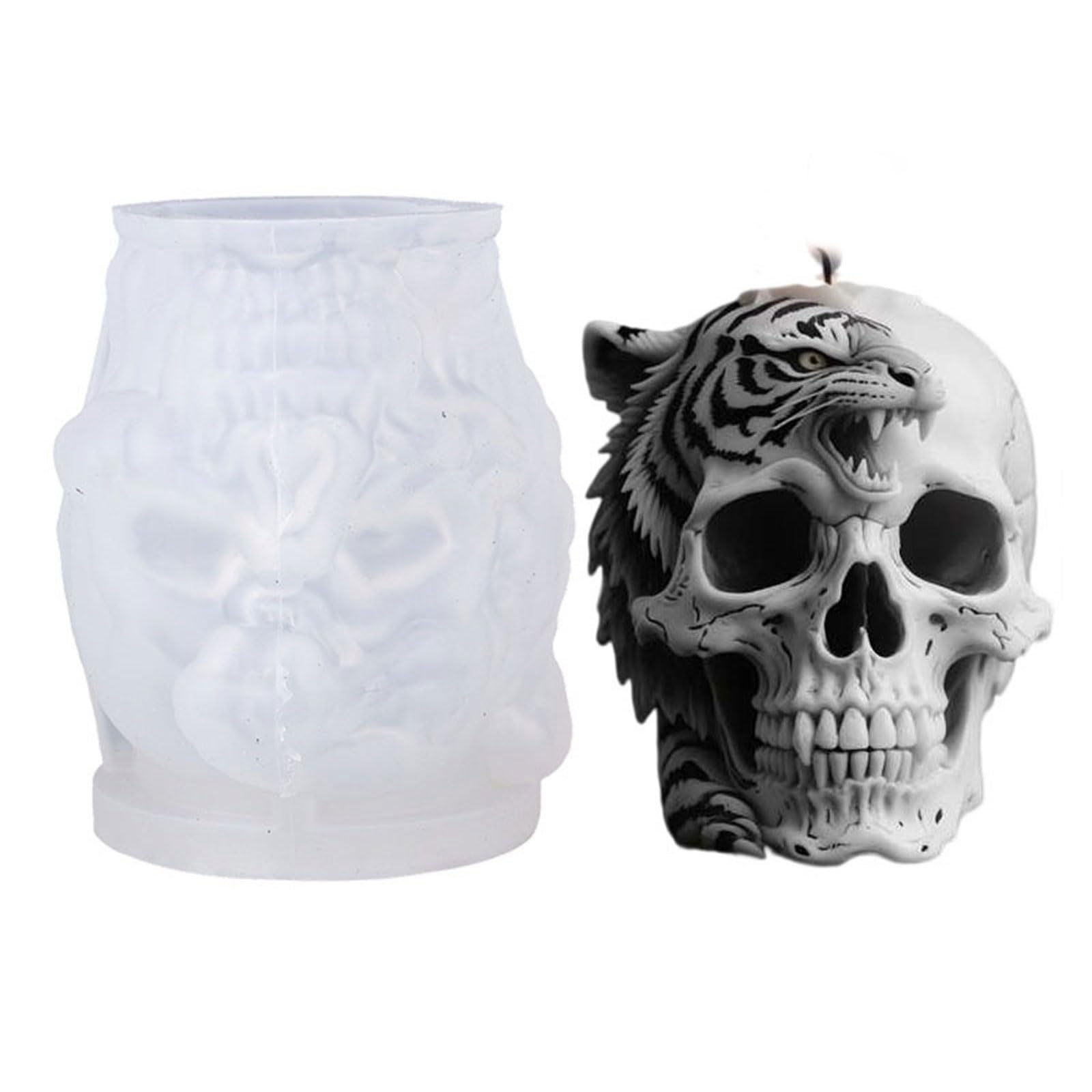 Hzbb Multicolor Skull Shape Silicone Molds Halloween Silicone Easy Demold For Making Soap Epoxy Resin Making Set
