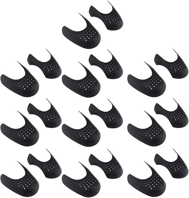 Shoe Crease Protector Pack Of 20pcs Adults Durable Black Protector Toe Inserts Shoes Anti Crease Covers