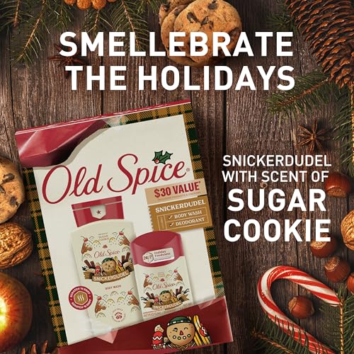 Old Spice Body Wash + Aluminum Free Deodorant for Men, Holidudes: Snickerdudel Holiday Pack, 24/7 Holiday Freshness, Gift Box for Him, Snickerdudel Sugar Cookie, 16 oz & 2.6 oz (Pack of 2) - image 5
