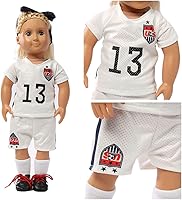 Vista 2 de Ropa de muñeca de 18 pulgadas, uniforme de fútbol para muñecas de 18 pulgadas del equipo de EE. UU., se adapta a muñecas de 18 pulgadas, incluye