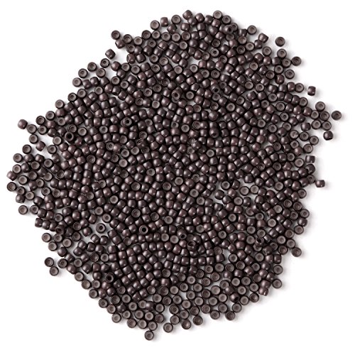 Vlasy Silicone Lined Nano Rings Beads for Nano Tip Hair Extensions Micro Nano Beads (200pcs Brown)