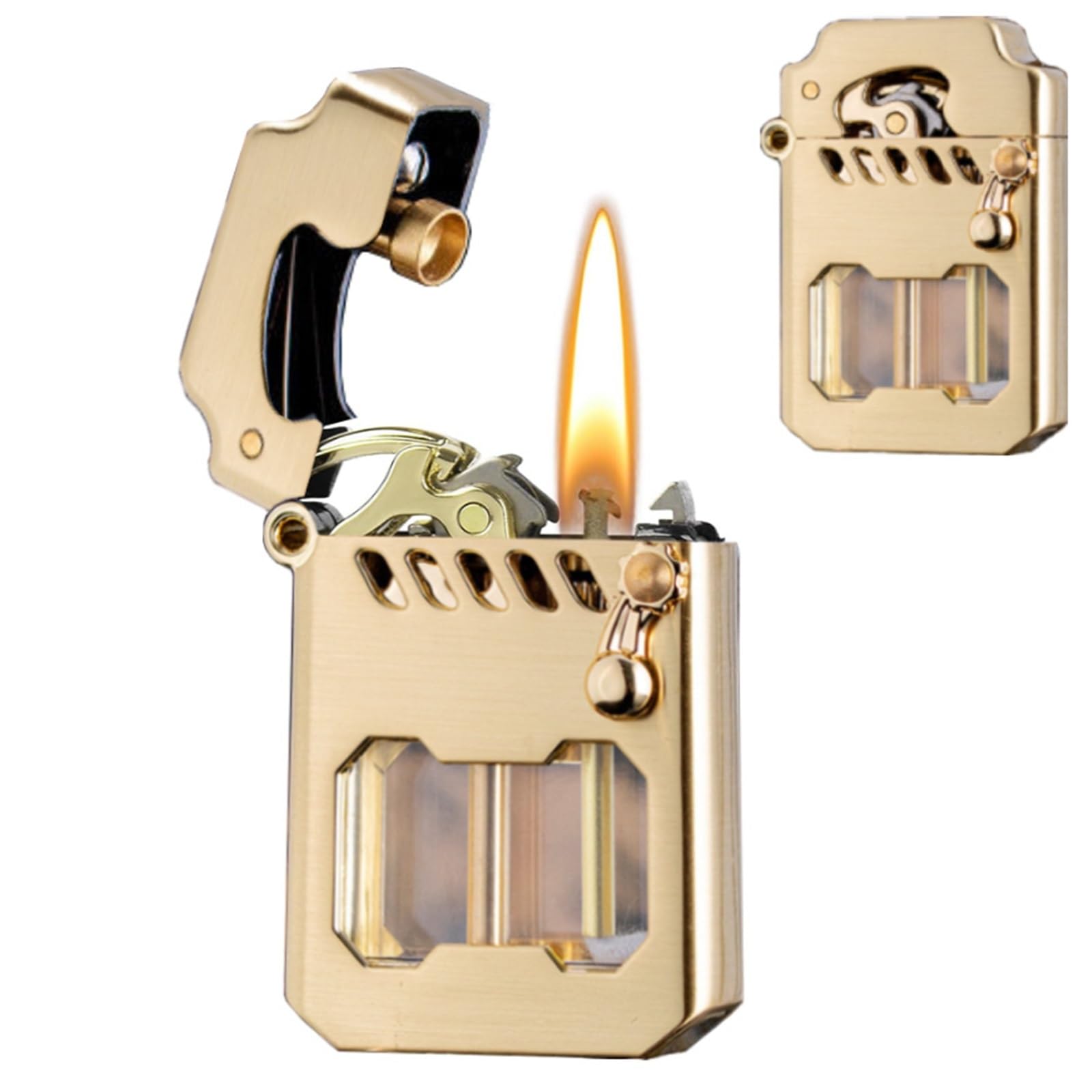 Encendedor mecánico de metal retro de queroseno, el regalo perfecto para hombres y coleccionistas