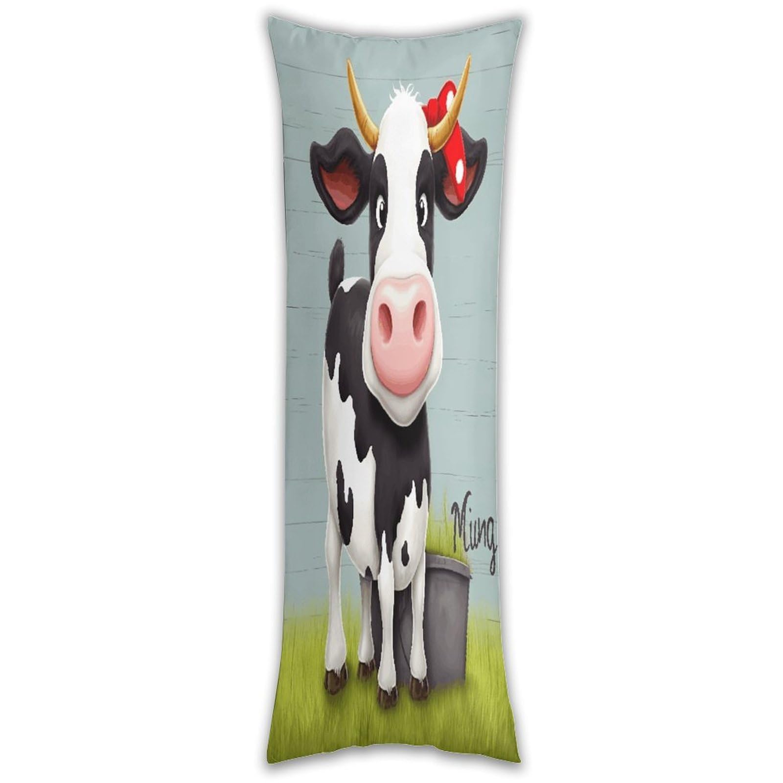 Cute Cow Pillow Cases Breathable Vertical Long Pillowcase Body Pillowcase with Hidden Zipper Closure Soft and Cozy Pillow Cover 20x54 Inches for Bedroom Couch