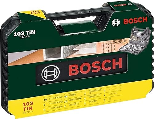 Bosch Set Da 103 Pezzi Di Punte E Bit V-Line In Titanio, Per Legno, Pietra E Metallo, Nero, ‎45.01 x 40.01 x 24.99 cm, 1.57 Kg - 2