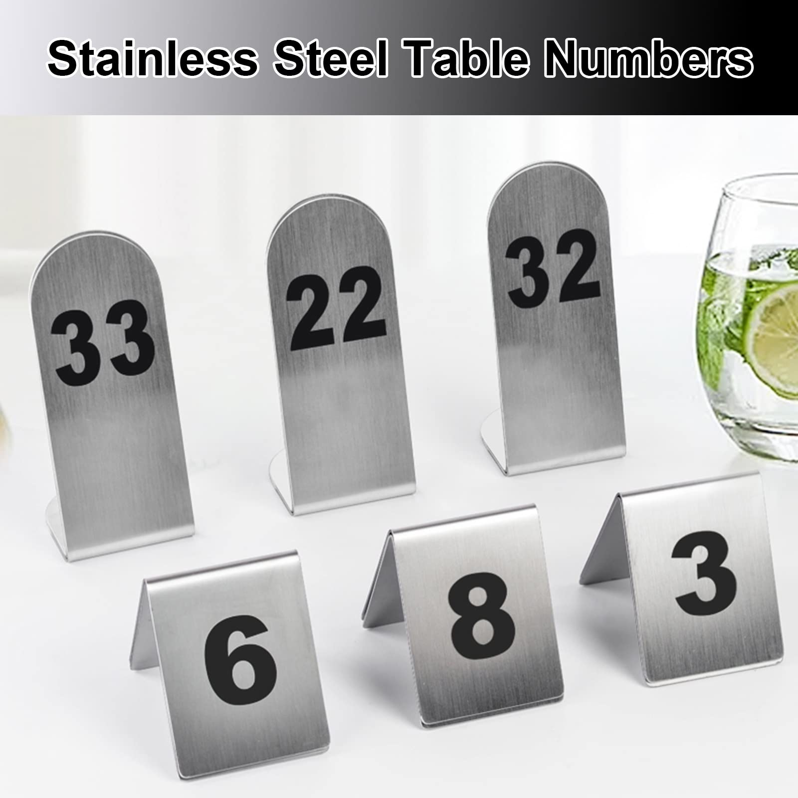 1-25/50/100 Tischnummern Schilder für Hochzeitsempfänge – Stapelbare Tischkarten – nimmt keinen Platz ein – Zelt-Stil Tischnummernkarten für Restaurants, Cafés, Klassenzimmer (L-Typ)