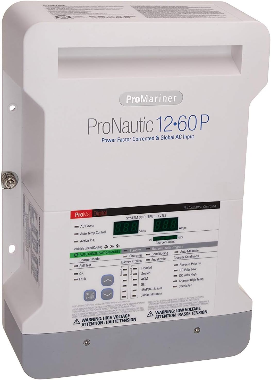 ProMariner 63160 ProNauticP Series 1260P - 12 Volt, 60 Amp Battery Charger, Black
