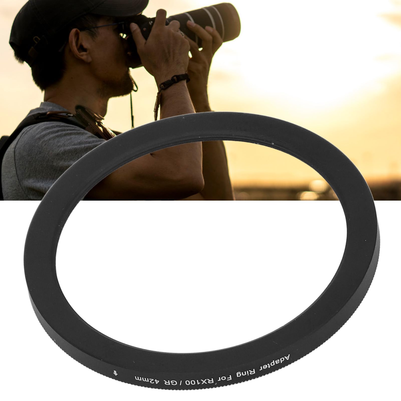 Magnetic Lens Filter Adapter Ring,49mm to 42mm Aluminum Alloy Threaded Filter Lens Adapter Ring for Ricoh GR2 GR3 GR3X for RX100