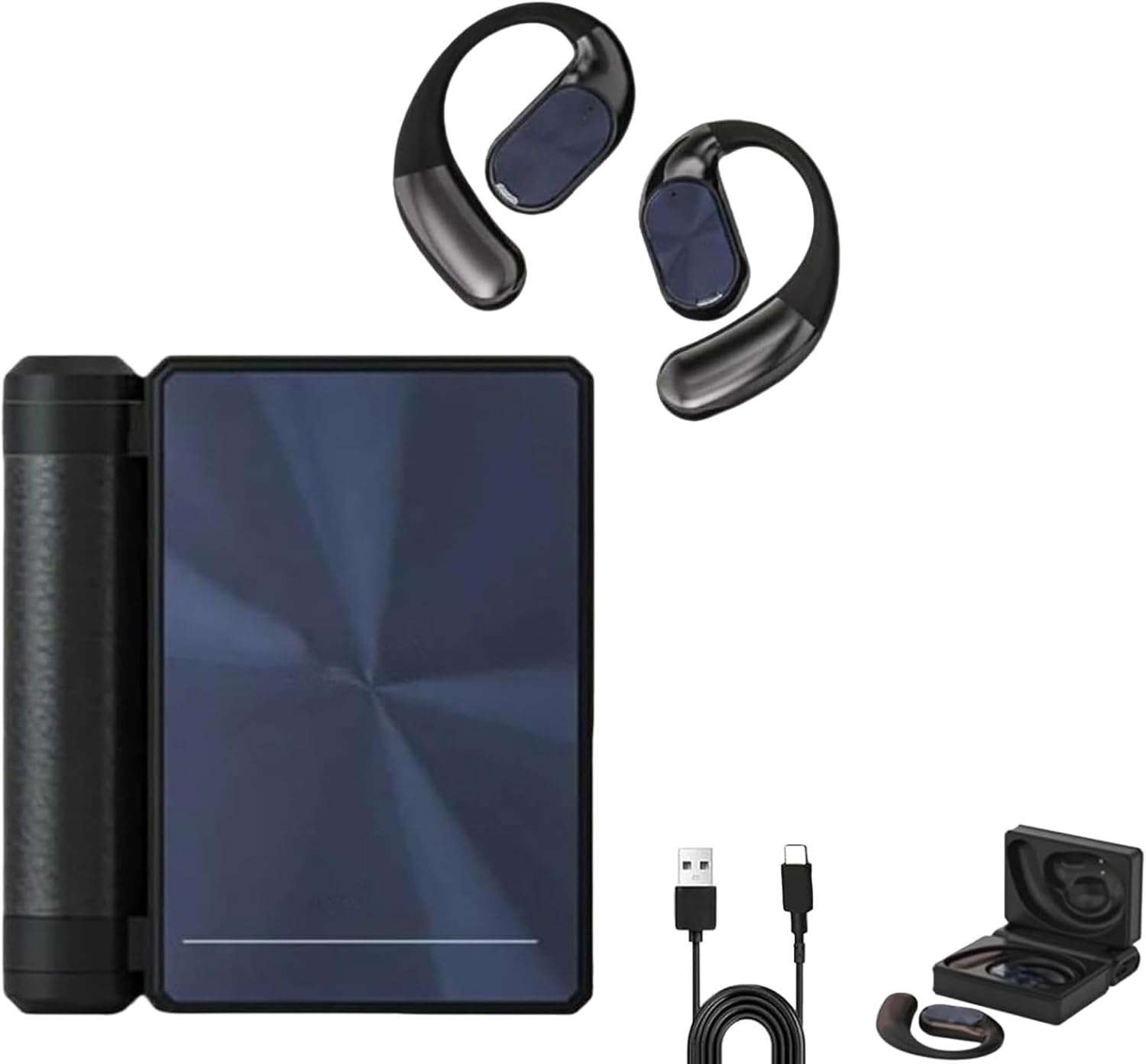 Ear Buds - Headphones Bluetooth with Dual-Fold Design, 2026 New Dual Fold 6.0, IPX5 Waterproof & Sweatproof, Comfortable Open Ear, Noise Isolation for Running, Working, Studying (Black)