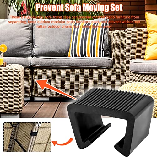 N/A/A 8 peças de clipes de móveis de ratã, braçadeiras de móveis de canto de ratã, conecta os móveis