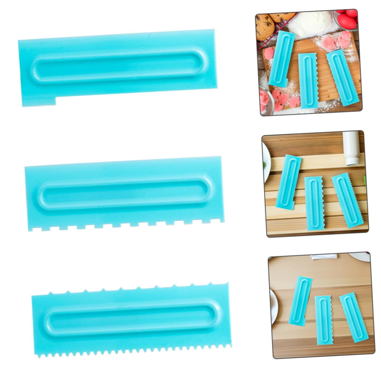 9 Piezas Raspadores para Alisar Pasteles PP Ergonómico Herramienta Ligera y Duradera para Decorar Postres con para Repostería y Glaseado Preciso
