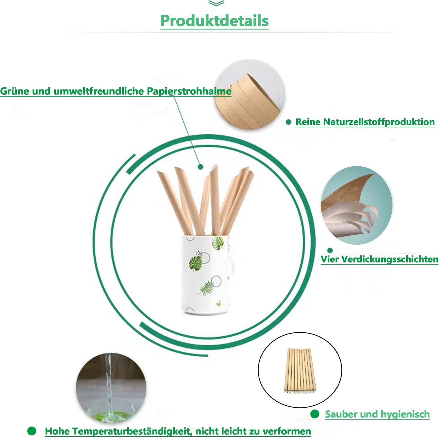 Papier-Strohhalme XXL Für Bubble Tea – 230 X 12 Mm, Umweltfreundlich, Kalt- Und Warmgetränketauglich