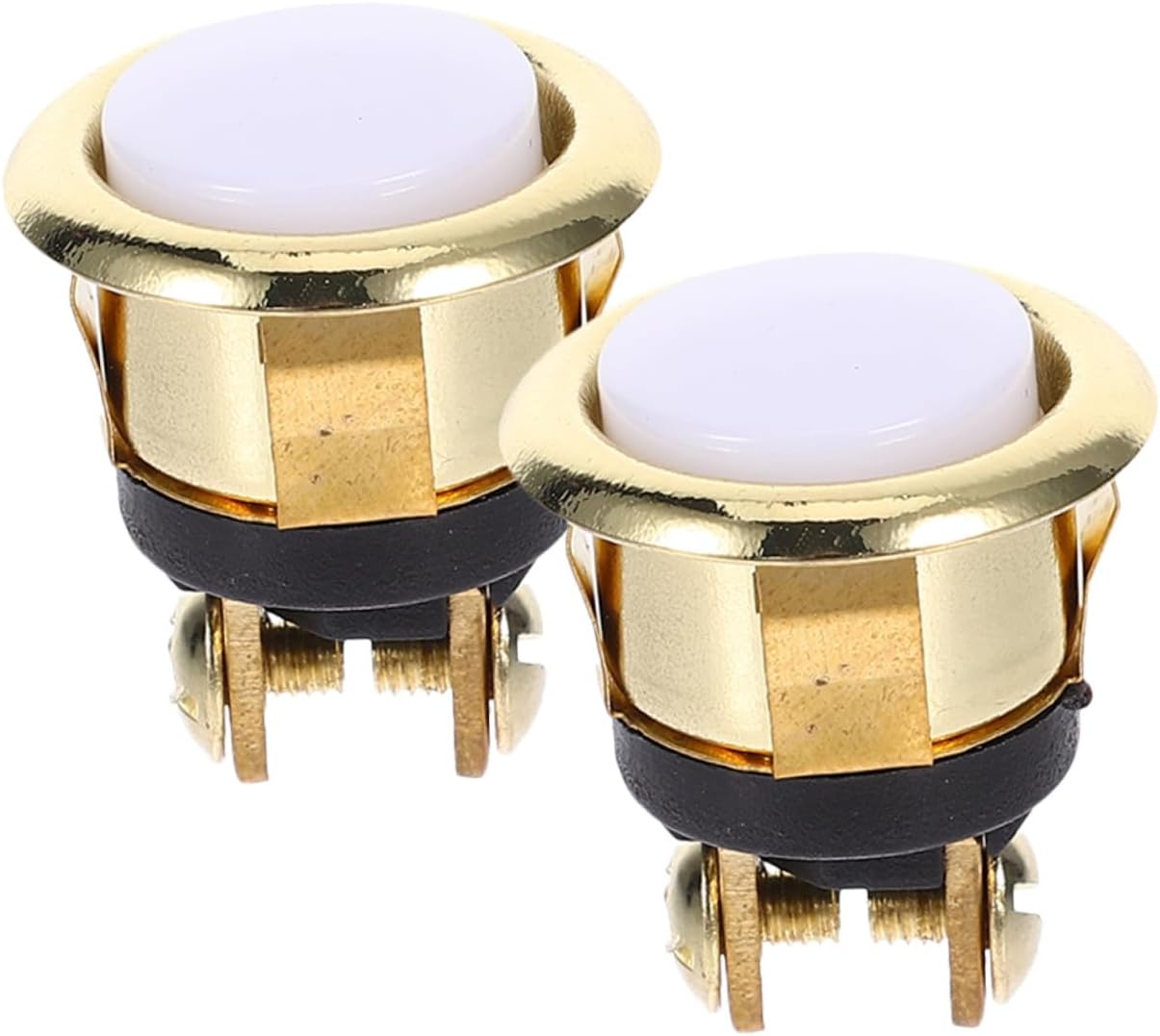 Homoyoyo 2pcs round Metal Doorbell Push Button with Illuminated Edge, Wired Doorbell Switch Replacement for Home, Weather Resistant Vintage Style, Gold Plated Surface