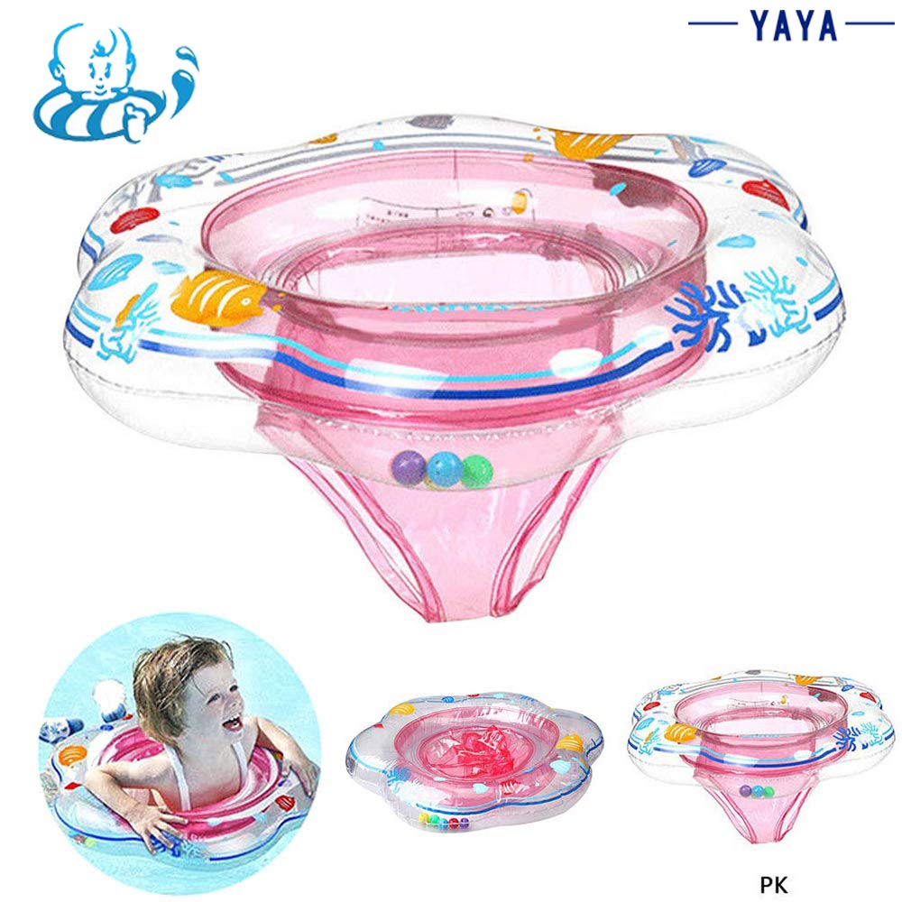 Baby Swimming Ring Float with Seat, Infant Swimming Ring with Skin Care PVC Safety Aid Float Seat Ring for Toddler Swimming Aid Training (1pcs, Pink)