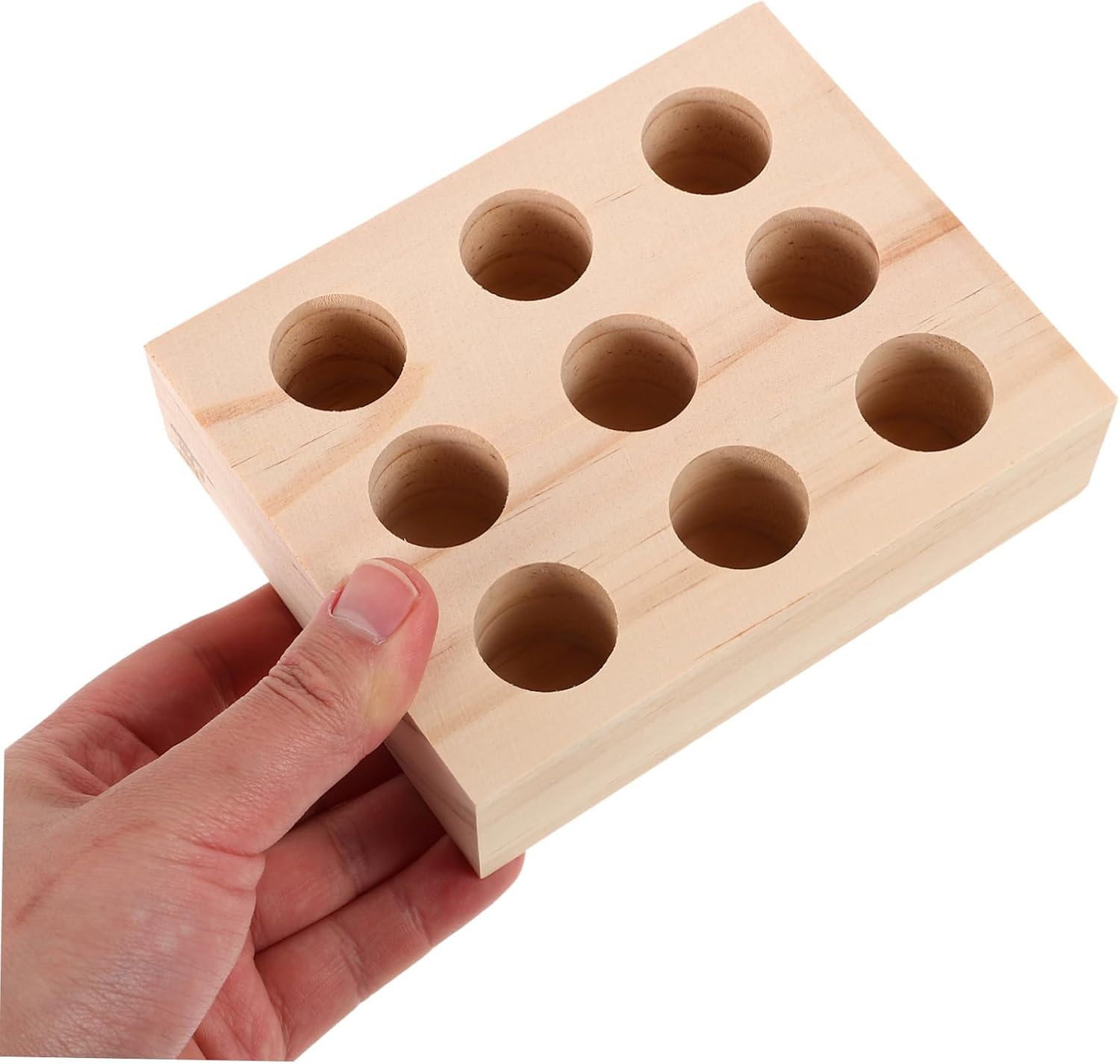 Kisangel 9-Hole Insect Pin Holder Base for Bug Pin Storage DIY Specimen Making Tool for Students and Educators Wooden Display Stand for Entomology Supplies