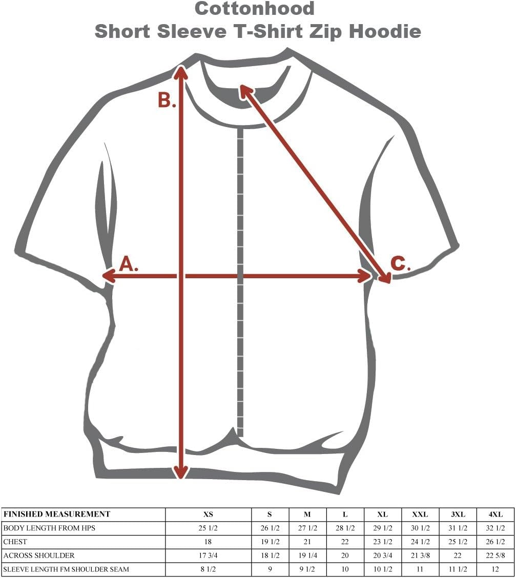 Cottonhood Unisex Short Sleeve Zip Up Hoodie – Lightweight Jersey Knit Short Sleeve Sweatshirt for Men & Women