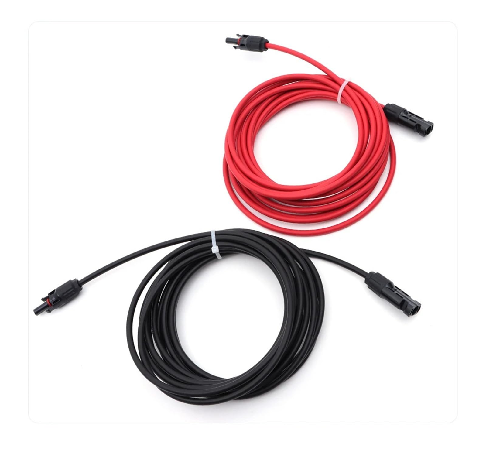 Kable solarne 1 para kabli solarnych o długości 6 m i 4 m, czerwone i czarne złącza słoneczne DC, 1000 V i 1500 V (4 mm 2 3 m)