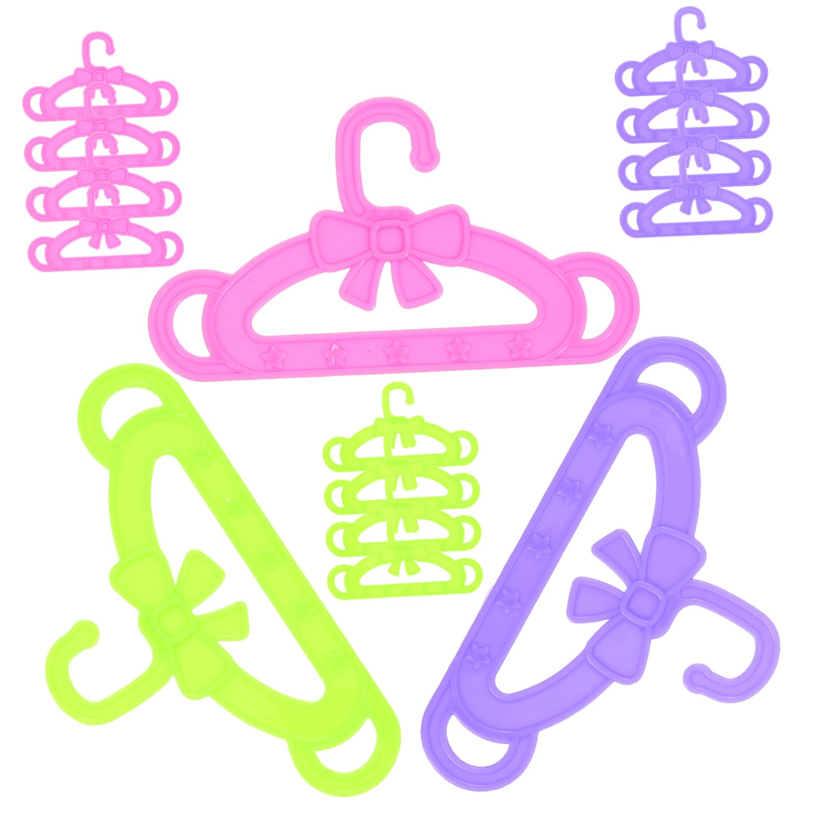 FRCOLOR Perchas para Ropa de Muñecas 15 Unidades Plástico 18 Pulgadas Colgadores para Niñas en Juegos y Organización de Cuartos Infantiles