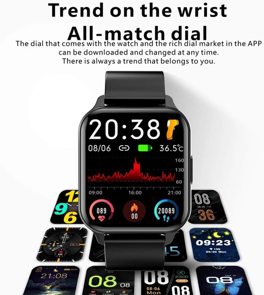 LHL Smart Watch, smartwatch di Nuovo Uomo e Donna da Donna 1.7 Pollici, Temperatura corporea Sfigmomanometro del Cuore della frequenza cardiaca Q26 Orologio Digitale per Android iOS,A LHL Smart Watch, smartwatch di Nuovo Uomo e Donna da Donna 1.7 Pollici, Temperatura corporea Sfigmomanometro del Cuore della frequenza cardiaca Q26 Orologio Digitale per Android iOS,A