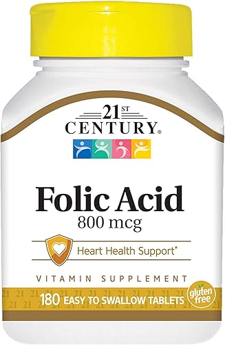 Miniatura 1 de 21st Century Ácido fólico 800 mcg - 180 tabletas, paquete de 5