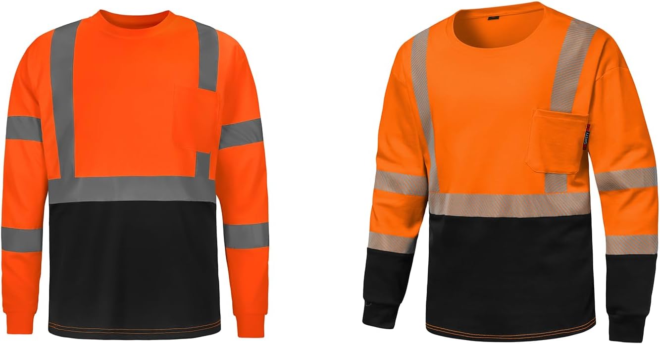 FR Shirt for men 6 oz 100% Cotton Flame Resistant shirts Welding shirt High Visibility Shirts Quick Dry Safety T Shirt
