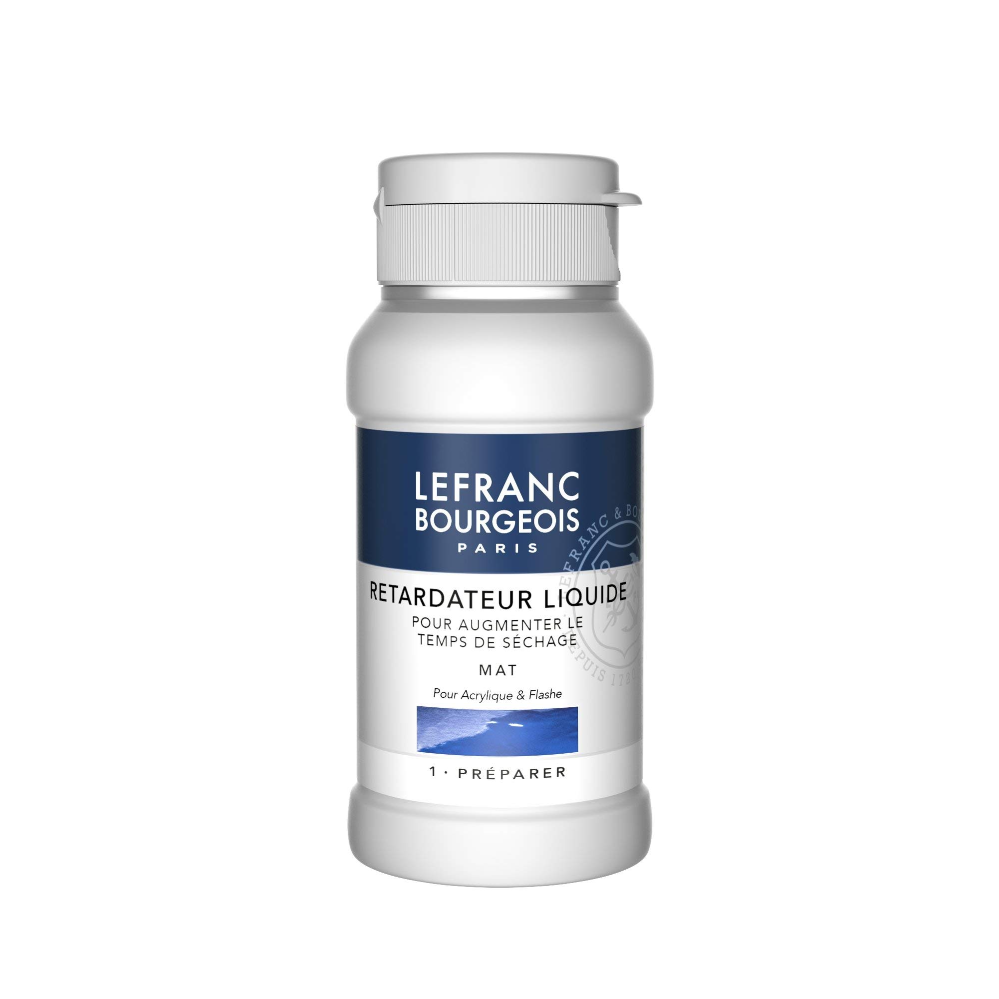 Lefranc & Bourgeois 300677 Liquid Drying Retardant for Acrylic Paints - Increases Drying Time, Matte, 120 ml Bottle, Transparent