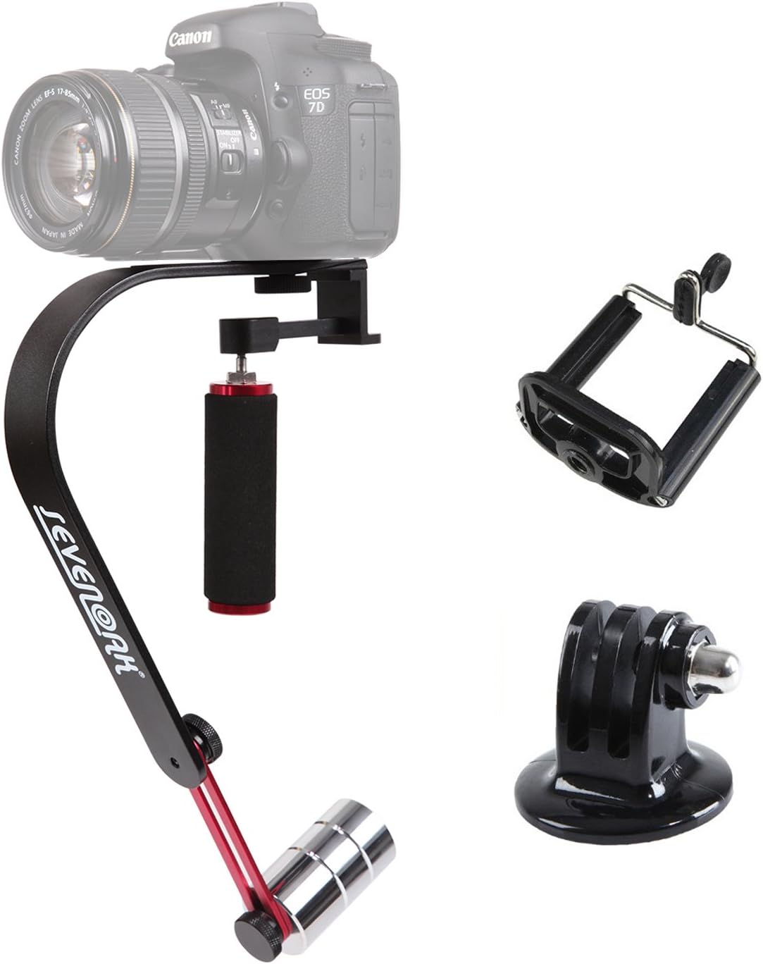 Handheld DSLR Camera Stabilizer, Sevenoak SK-W02 Handle Grip Video Steadycam for Nikon D3300 D3400 Canon 600D Sony Camera Mini DV Camcorders Family Video Youtube Facebook Livestream Vlog Street Follow