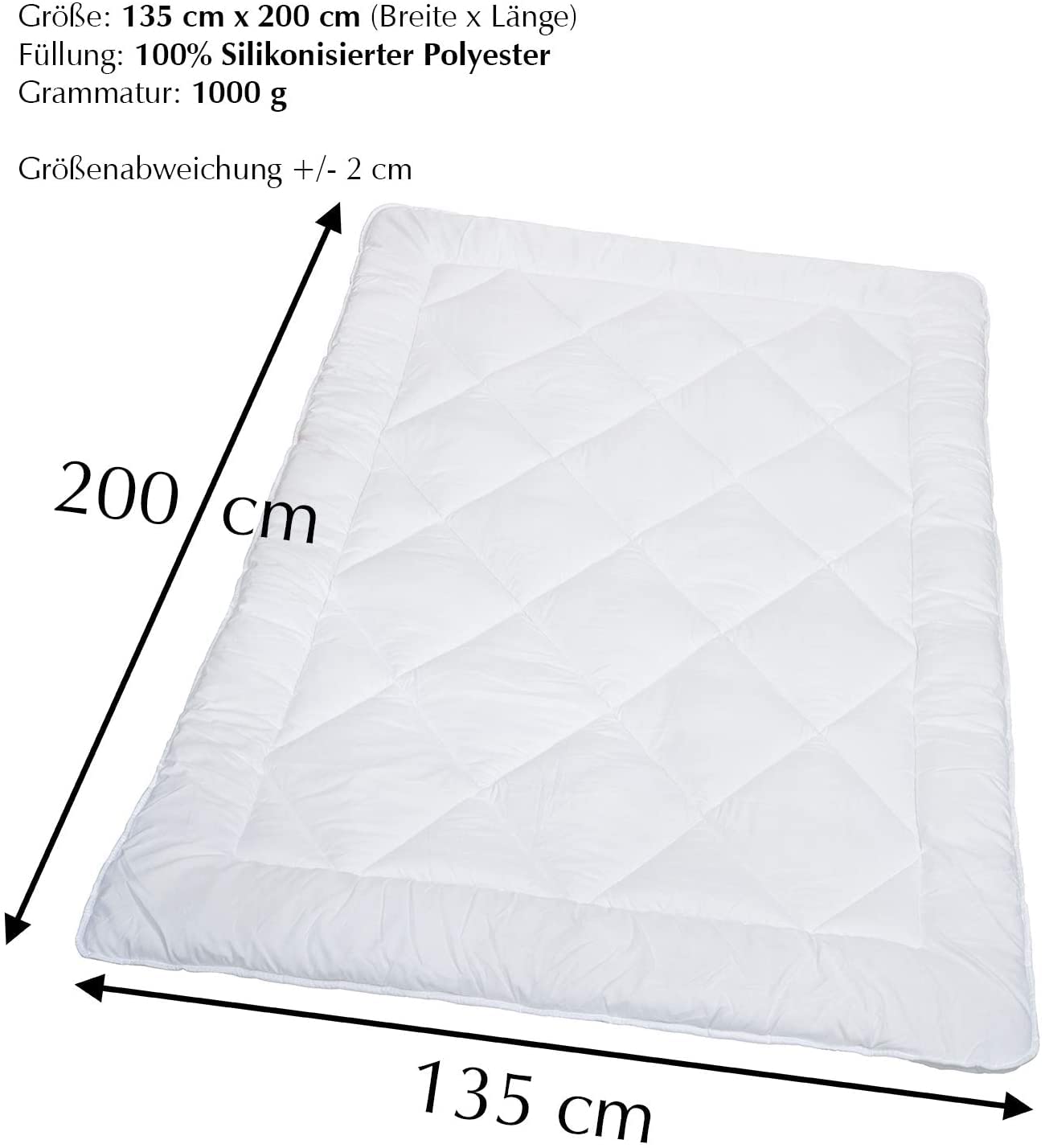H&F Heimtextilien Bettdecke Set 4 Jahreszeiten | Steppbettdecke 2er Set 135x200 cm | Allergiker bettwäsche mit Oeko-TEX Zertifiziert | Steppdecken bezug: 100% mikrofaser | Füllung: 1000g