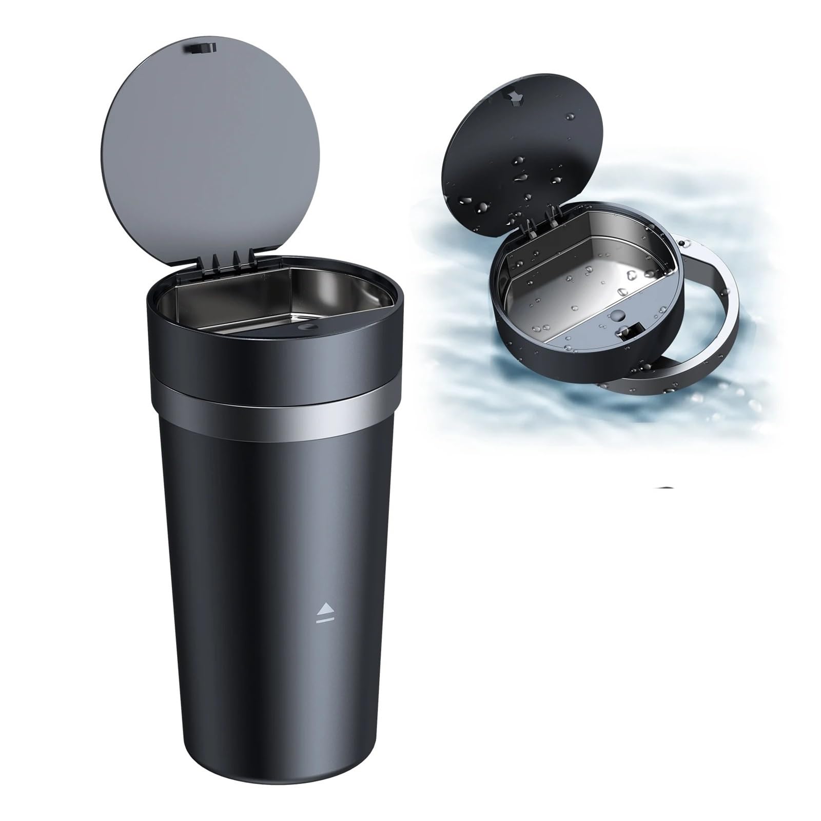 Auto Mülleimer Tragbarer 2-in-1-Auto-Mülleimer Und Aschenbecher Auto-Mülleimer Müllbehälter Aufbewahrungsbox Staub-Organizer Mülleimer Mini Autos Mülleimers
