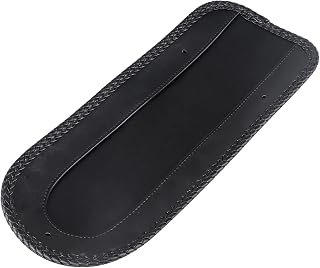 3 Hole Motorcycle Braided Edging PU Leather Rear Fender Bib Solo Seat for Harley Road King FLHR 1994-2023, Black
