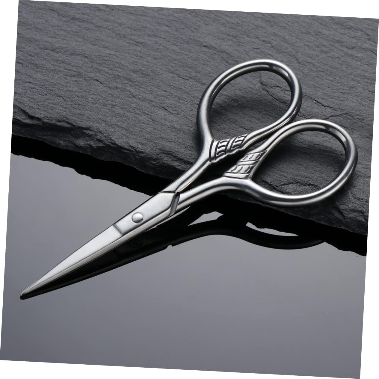 Didiseaon 3pcs Stainless Steel Beard Scissors for Men Precision Trimming Shears for Facial Hair Silver Grooming Tool for Stylish Beard Maintenance