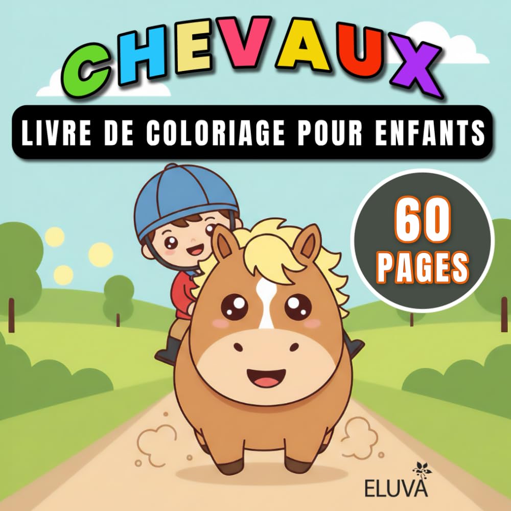 Chevaux livre de coloriage pour enfants: Dessins Variés De Chevaux À Colorier, Moment De Détente Et De Concentration Pour Les Petits