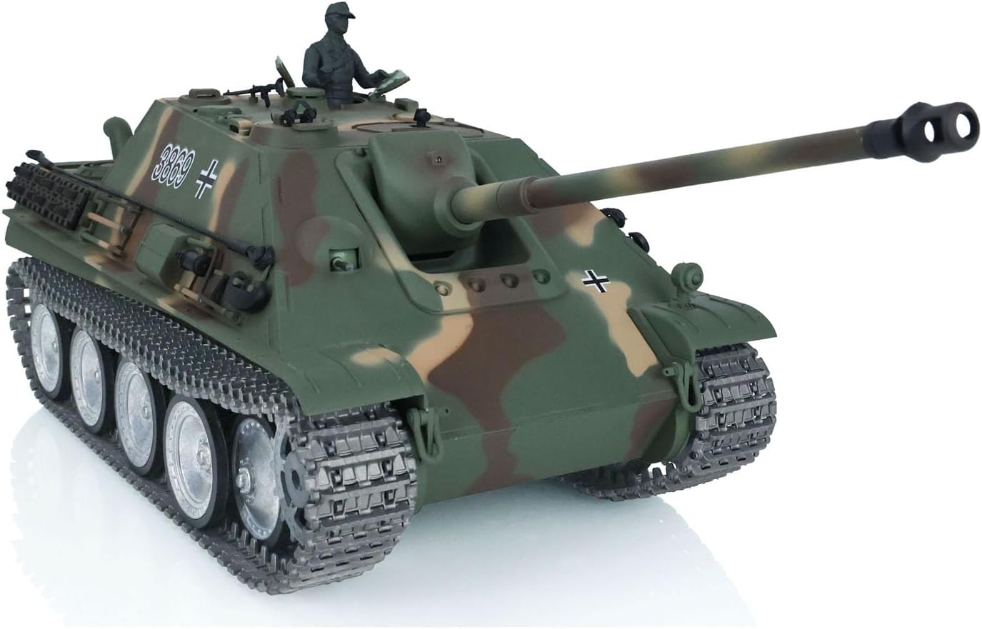 Heng Long 1/16 7.0 Customized Jadpanther RTR RC Tank 3869 Metal Tracks Wheels Smoking Generator Infrared Combat Lifting Barrel Light Sound BB Shooting Airsoft Tank that Shoot
