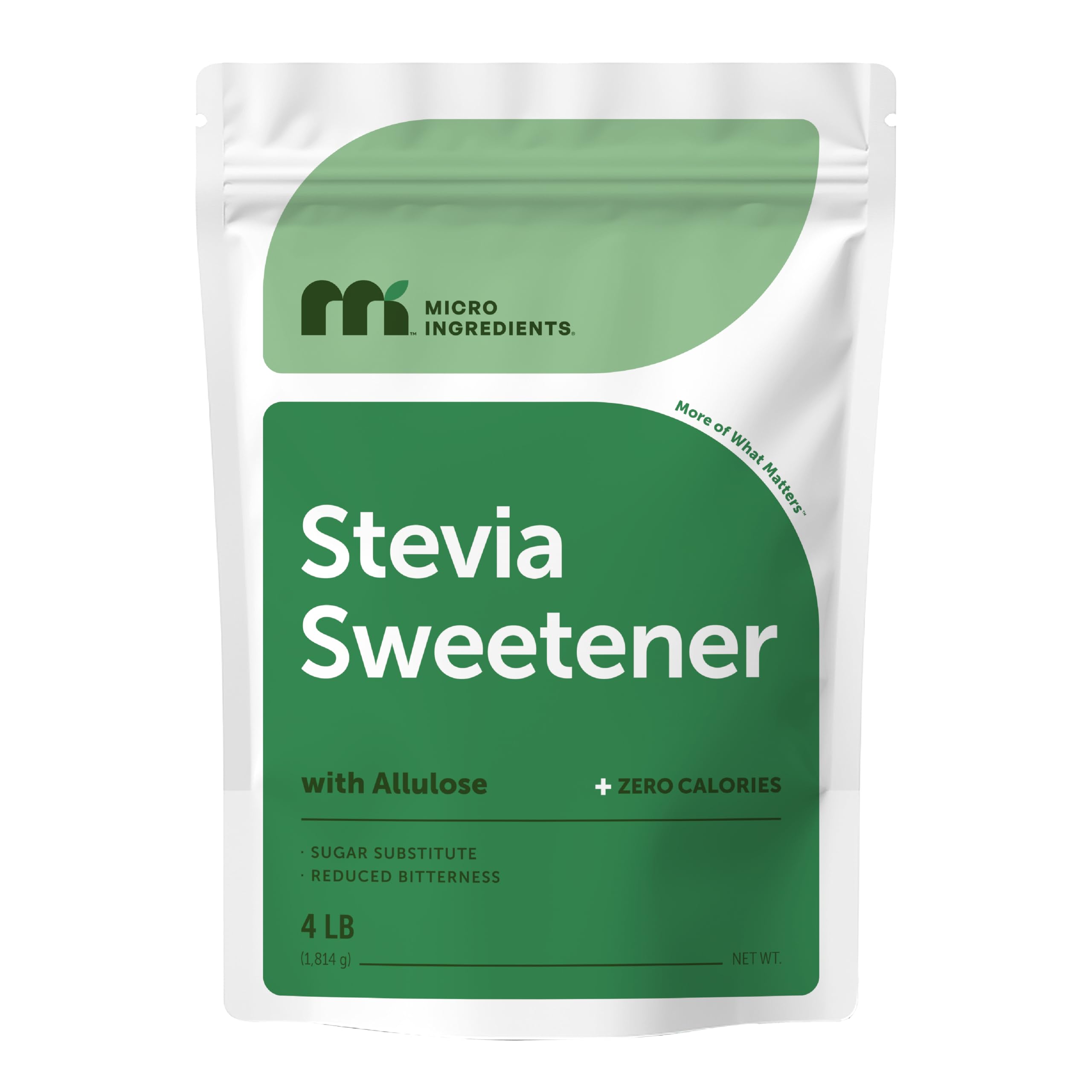 Stevia Sweetener Powder with Plant-based Erythritol, 4 Pounds (64 Ounces) | Keto, 0 Calorie, Low Carb, 4:1 Sugar Substitute, Natural Sweetener, Bitterless, Reb-A Stevia Leaf Extract, Non-GMO, Vegan