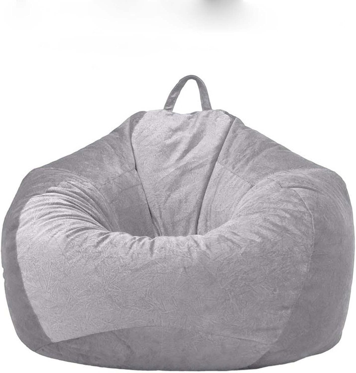 LDMZ Bean Bag Chair Cover, Lazy Sofa Bean Bag Cover (No Filler), Indoor Outdoor Bean Bags Lazy Lounger Cover for Adults, Teens(Light Gray,90X110CM)