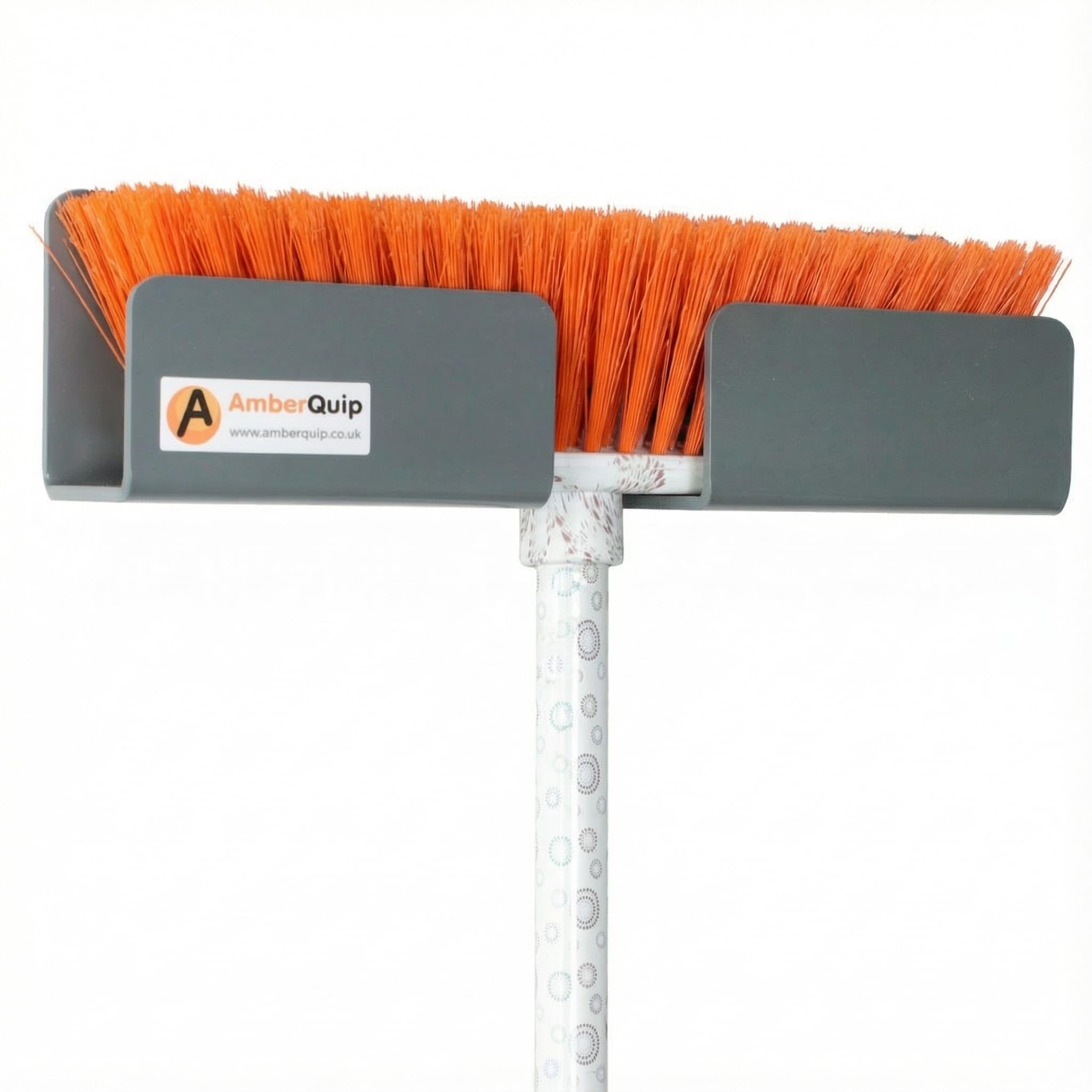 Amberquip Sweeping Brush Wall Holder. Wall Mount Storage for Broom. Ideal Van, Home & Workshop
