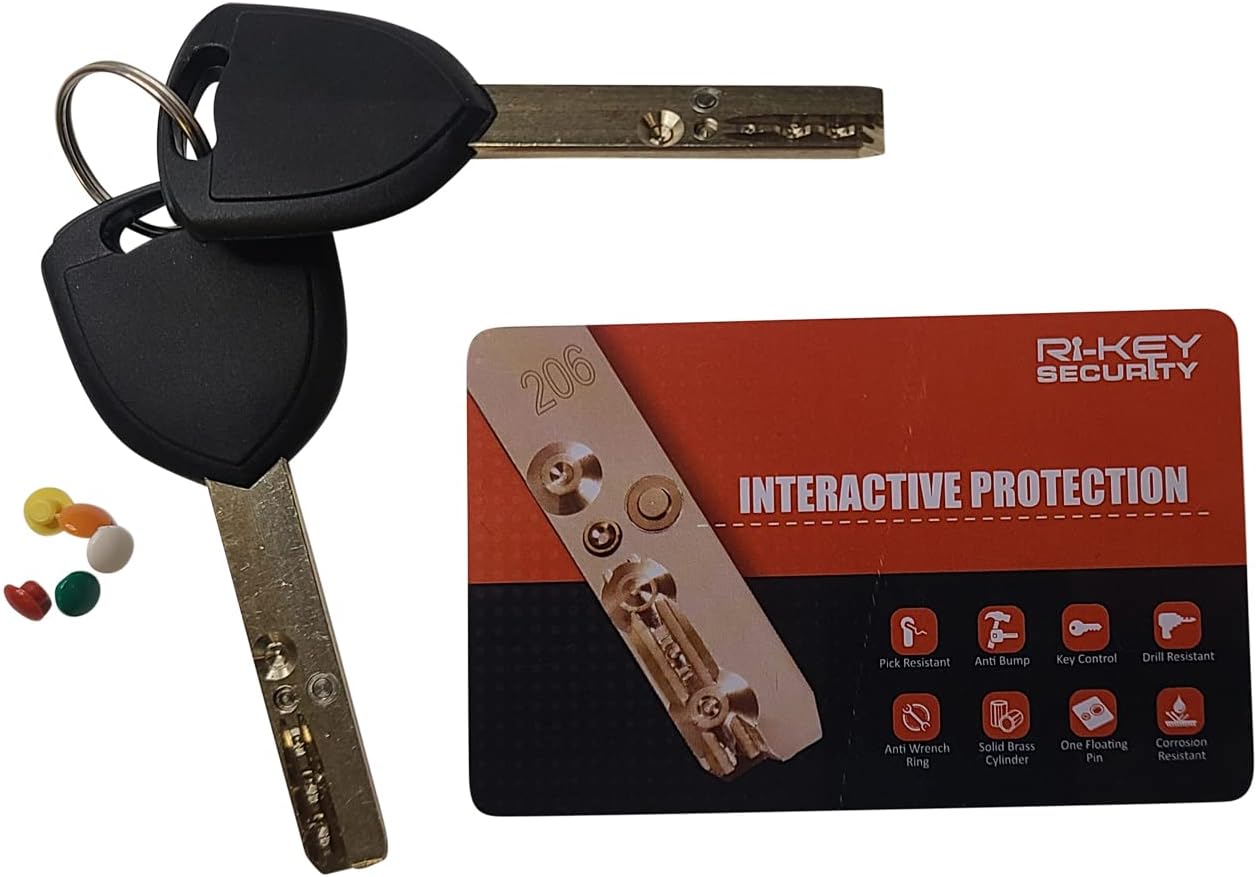 RiKey - Storefront Mortise Door Lock Deadbolt Set High Security Keyed Cylinder and Inside Thumb-Turn