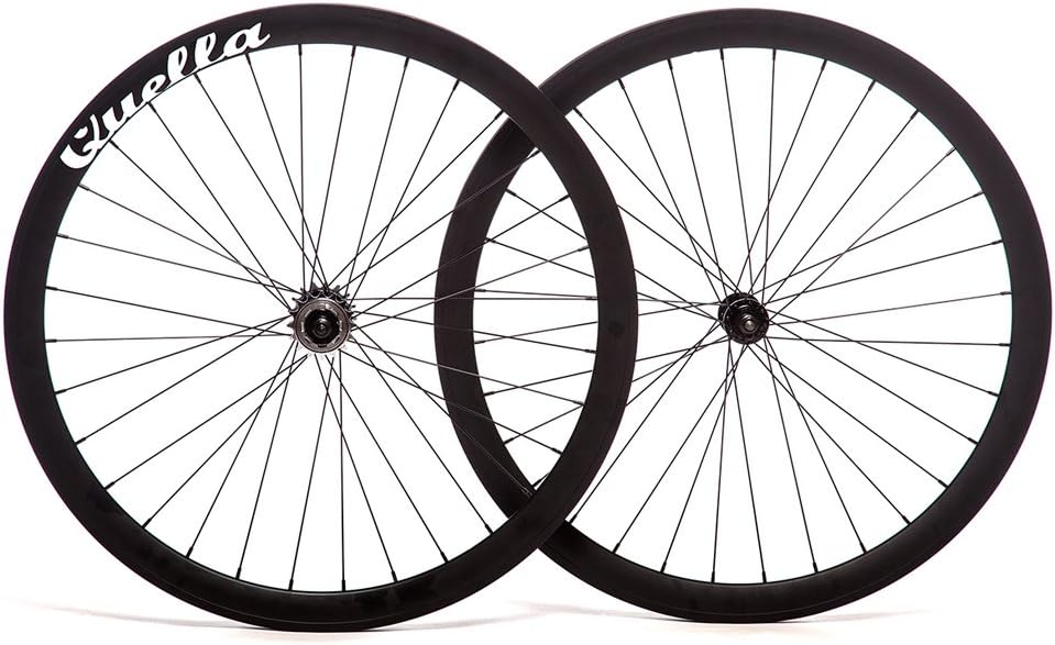 Quella 700C Black Single Speed 40mm Deep-V Fixie Flip-Flop hub Wheels