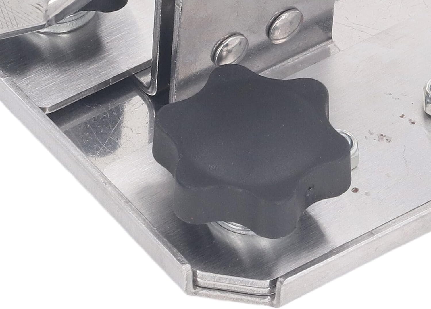 Stainless Steel Hold Down Clamp with Rubber, Quick Press for Woodworking Projects, Easy Adjustment Knob, Secure Non Slip Grip, Durable and