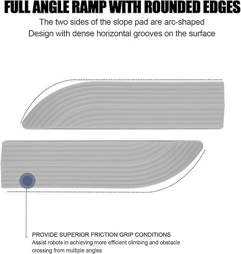 Miniatura 3 de 4 rampas de umbral de goma, rampa universal para umbral de puerta, robot, rampa para silla de ruedas para puertas de baño (gris)