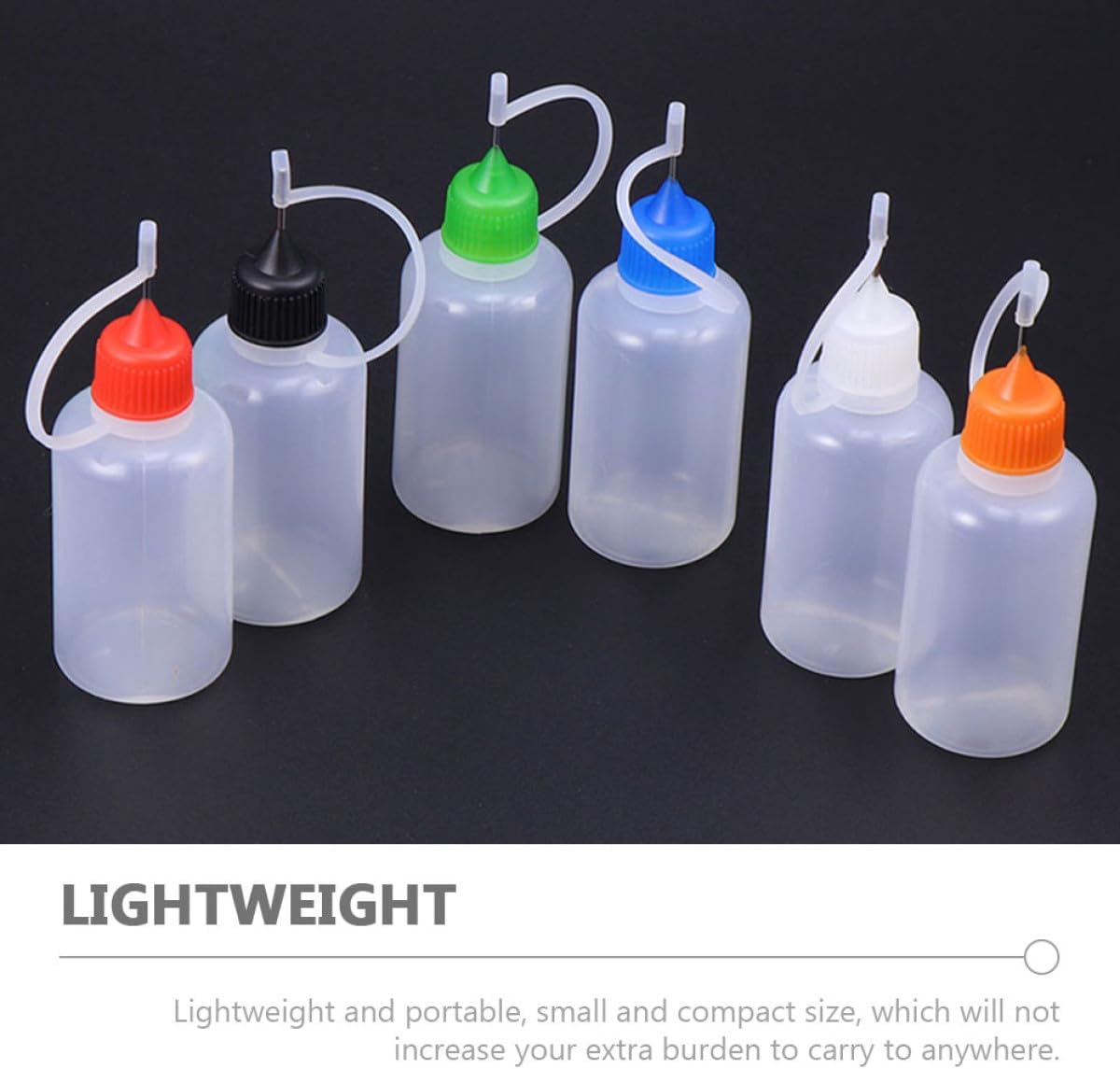 20 Pcs 30ml Needle Tip Refillable Squeeze Bottles with Lids, Semi- Plastic Dispensing Bottles for Glue, Paint, and Precision Liquid Application in Lab and Craft Use Random Color
