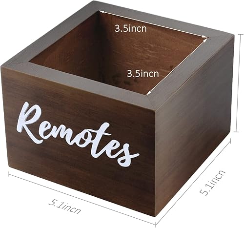 Miniatura 4 de Soporte para control remoto, soporte para control remoto de TV, organizador remoto para mesa, caja de madera para mesita de noche, organizador de